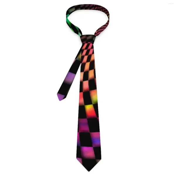 Cravates d'arc 3D Tie Dye à carreaux Illusion d'optique Imprimer Quotidien Wear Party Cou Casual pour hommes Design Collier Cravate