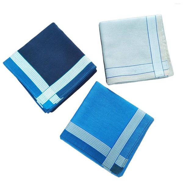 Noeuds papillon 3pcs carrés de poche Hankies coton respirant pour messieurs voyage de mariage