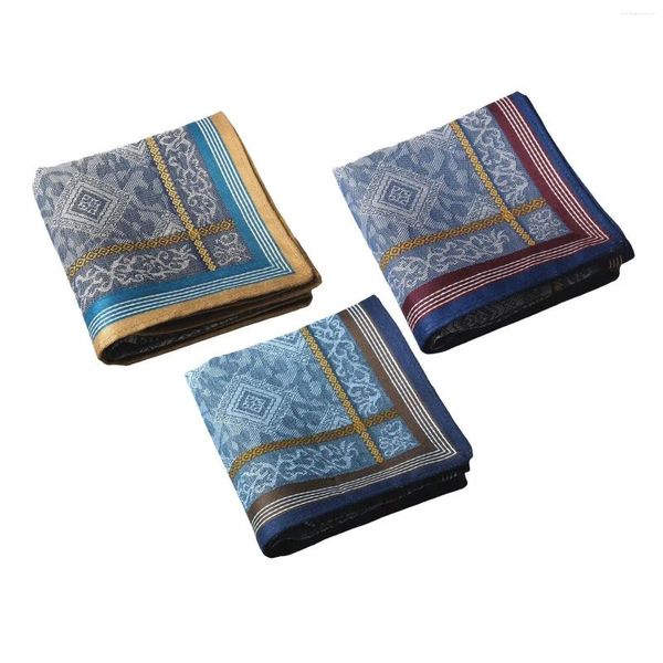 Noeuds papillon 3x coton hommes mouchoir Hankies Bandanas poche carrée pour fête bal