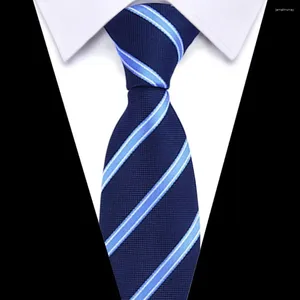 Cravates d'arc 4pcs / Set Cravate Mouchoir Cufflink Set pour hommes Cravate Coffret cadeau de vacances Bleu Gold Costume Accessoires Slim Mariage Cravate