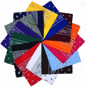 Bow Ties 54 54cm Square Men Women Cotton Head Scarf Print Bandana Paisley Wrap Wristband Handkerchief Pocket Sweat Towel Headband