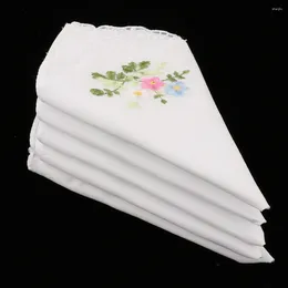 Noeuds papillon 5pcs Vintage Floral Brodé Hankies Coton Dentelle Hanky