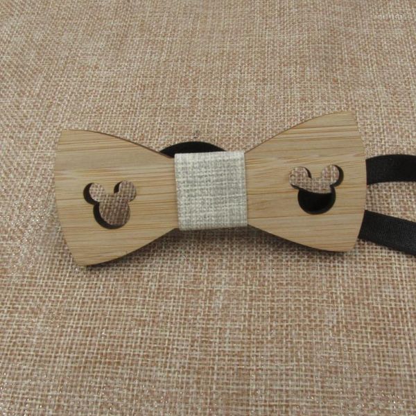 Pajaritas 5 uds corbata de ratón de madera para niños madera de bambú regalos de fiesta de cumpleaños de boda al por mayor BulkBow Emel22