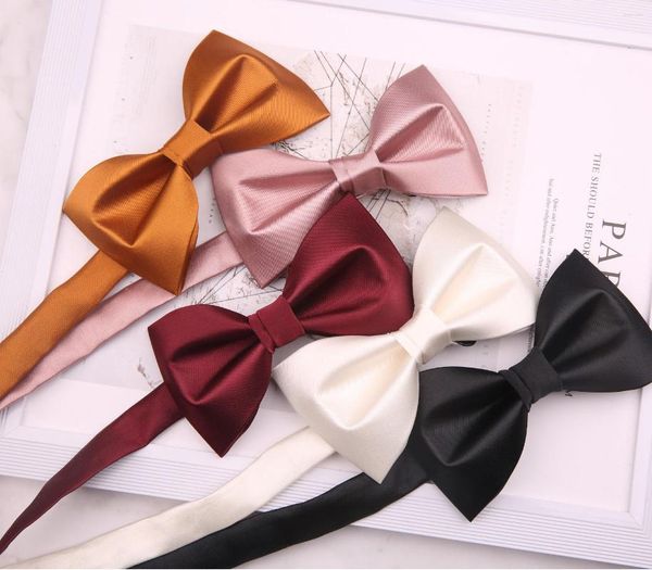 Pajaritas 6 12 cm de alta calidad blanco rojo color sólido corbata de poliéster para hombre mujer ocasiones formales fiesta casual corbata de boda