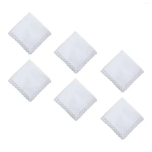 Noeuds papillon 6 pièces mouchoirs en dentelle blanche vierge doux 9,65 pouces Hankies classiques pour la teinture bricolage artisanat fournitures de mariage