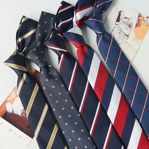 Strikjes 6 cm Casual Voor Mannen Magere Stropdas Mode Polyester Plaid Strip Stropdas Business Slim Shirt Accessoires Cadeau Cravate