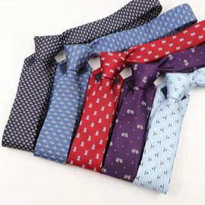 Cravates d'arc 6cm largeur hommes enfants cravate formelle rayée jacquard cravate étroite vélo parapluie chien voiture corbata cravates gravata
