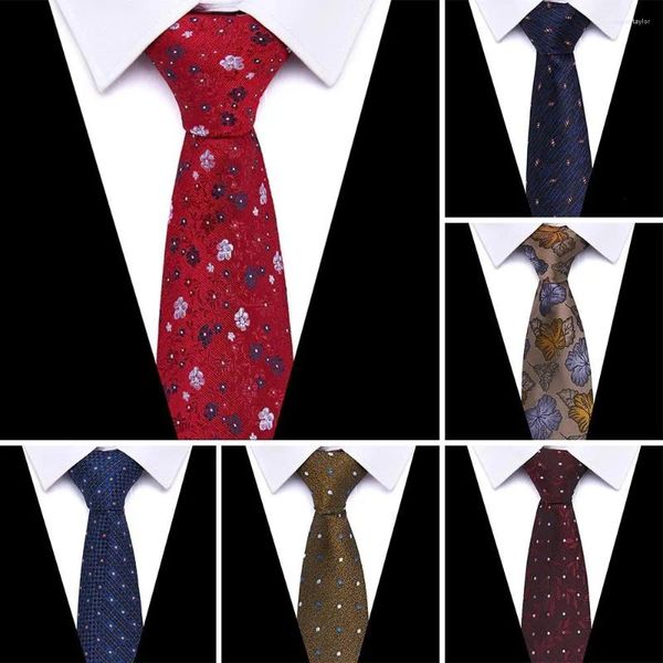 Pajaritas 7,5 cm Clásico Hombres Corbata Moda Negocio Est Diseño Cravat Poliéster Seda Paisley Floral Camisa Accesorios Boda