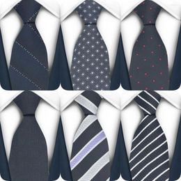 Bow Ties 7cm Business Black Polyester Paisley Men's Tie's Neck Geometry Strip for Men Formal Luxury Wedding Neckties Gravatas