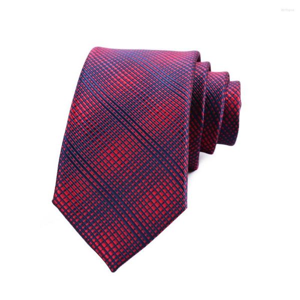 Cravates d'arc 7cm Hommes Cravate Vin Rouge Blues Rayé Ascot Pour Homme Polyester Soie Cravate Mariage Business Party Corbatas Para Hombre