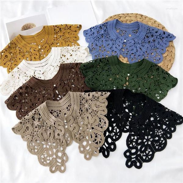 Noeuds papillon 8 couleurs faux cols châle col rond poupée Faux creux Crochet col amovible demi chemise Faux Col Smal22