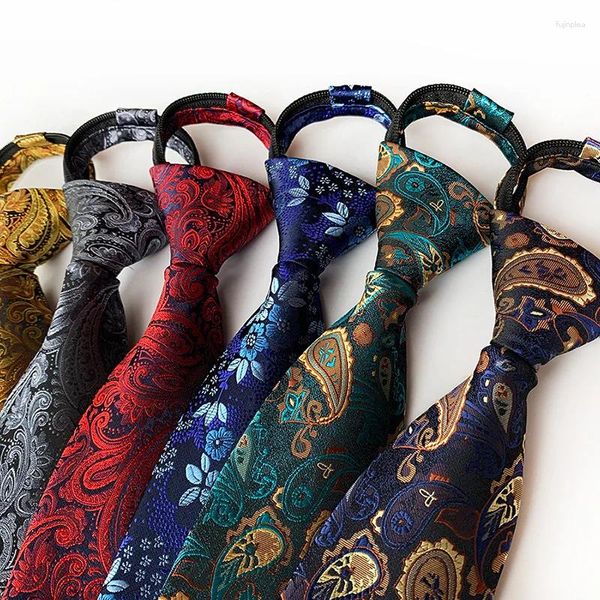 Lazos de arco 8 cm en forma de flecha Paisley Poliéster Corbata Versión coreana Viajes de negocios para hombres Fiesta de vacaciones de lujo Fácil de tirar de la cremallera