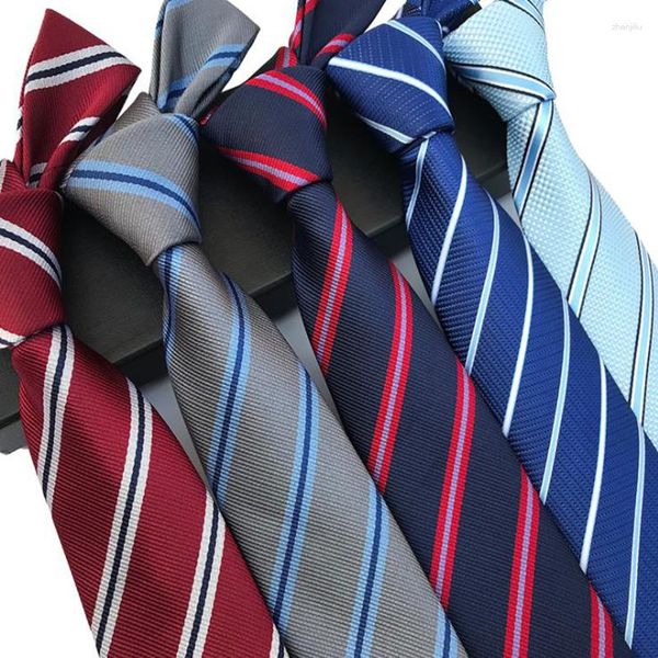 Bow Ties 8cm Classic Business Striped Neckties for Men Blue Blue Jaune Gris rose Black Shirt Fashion Wedding Nou Tie Male Gravatas