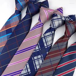 Boogbladen 8 cm heren klassieke stropdas jacquard cravatta nek gestreepte strepen plaid checks mode zakelijke stropdas feestaccessoires