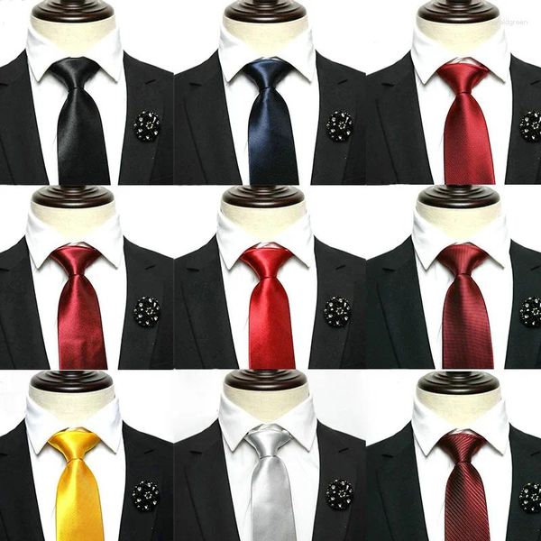 Bow Ties 8cm pour hommes à cravate de couleur solide vin rouge cravate bleu couche satin satin wear cravat widding fête cadeau