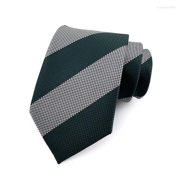 Noeuds papillon 8cm hommes soie vert gris rayé Jacquard mode homme cravate cravate Ascot cravates pour fête de mariage YUY20