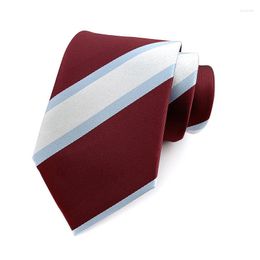 Strikjes 8 cm Heren Stropdas Rood Blauw Wit Gestreepte Mode Man Stropdas Zijde Ascot Das Voor Gentleman Bruiloft YUY14