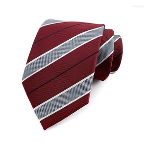 Noeuds papillon 8 cm hommes cravate rouge gris rayé à motifs mode homme cravate soie Ascot Cravat pour Gentleman fête de mariage YUY11