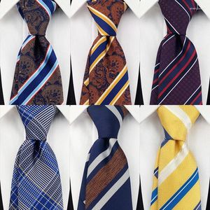 Bow Ties 8cm pour hommes Tie multi-rayés à motifs à motifs à motifs à rayures Neck Neck Jacquard Woven Ascot Cravat pour Gentleman Wedding Party