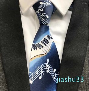 Галстуки-бабочки 9 см музыкальный галстук синий с рисунком фортепианной музыки для вечеринки музыканта
