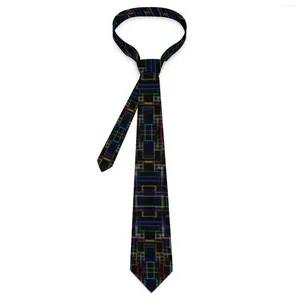 Bow Ties Résumé Géométrie Tie Multi-couleur Ligne Impression rétro Casual Neck For Men Tark Wear Collar Graphic Coldie Accessoires