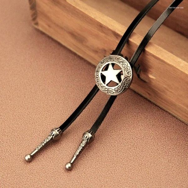 Bow Ties ajusté Bolo Tie Western Cowboy Teens Men Women Dance Dance Coldie Gothic Shirts Hollow Out Star Pendant Wholesale