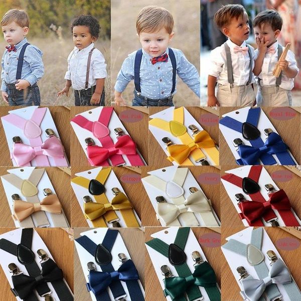 Pajaritas ajustables para niños y niñas, conjunto de pajarita con correa, camisa de moda para niños, pantalones, Clip, accesorios de ropa para niños