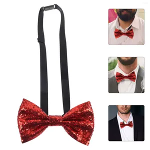 Bow liens ajusté Tie Performance Banquet des enfants Single Adulte British British Glitter PU Couleur (Rouge) Men pré-carré