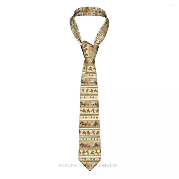 Nœuds papillons cheval africain impression d'art décontracté unisexe cravate chemise décoration étroite rayée cravate mince