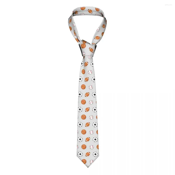 Nœuds papillon motif ballon football basket-ball football cravate hommes femmes décontracté polyester 8 cm large cravate pour hommes accessoires cadeau