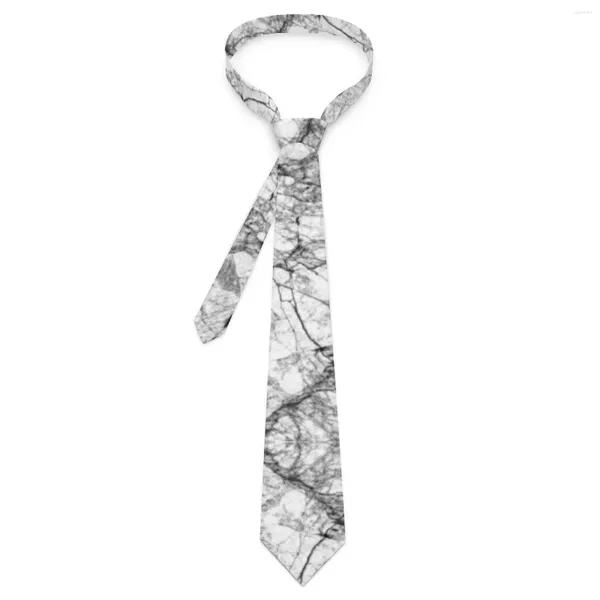 Noeuds papillon noir et blanc cravate en marbre naturel moderne fausse texture marbres fête de mariage cou hommes décontracté cravate accessoires collier