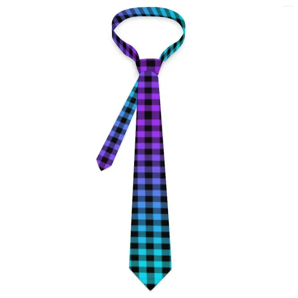 Cravates d'arc Noir Plaid Imprimer Cravate Violet Ombre Mignon Col Drôle Pour Hommes D'affaires Qualité Collier Conception Cravate Accessoires