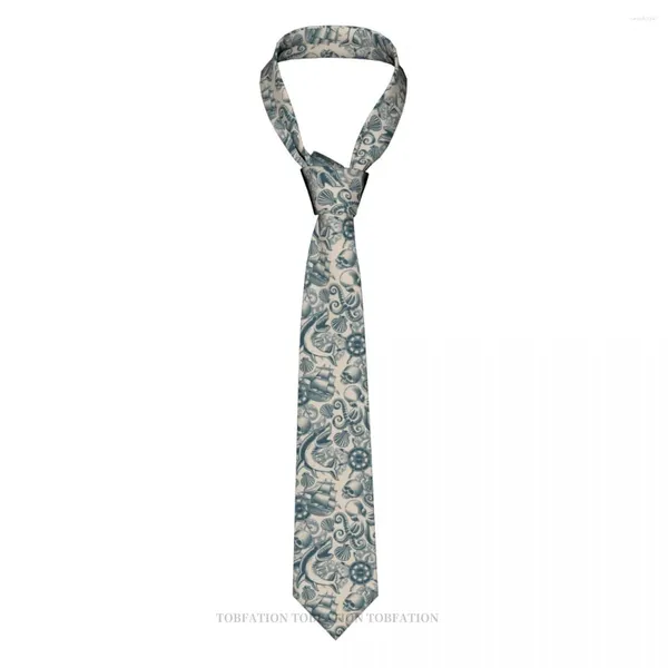 Noeuds papillon noir blanc crâne nautique crânes impression 3D cravate 8 cm de large cravate en polyester accessoires de chemise décoration de fête