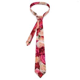 Cravates d'arc Fleur Rose Cravate Blanc Rose Fleurs Mignon Drôle Cou Pour Hommes Femmes Mariage Qualité Collier Motif Cravate Accessoires