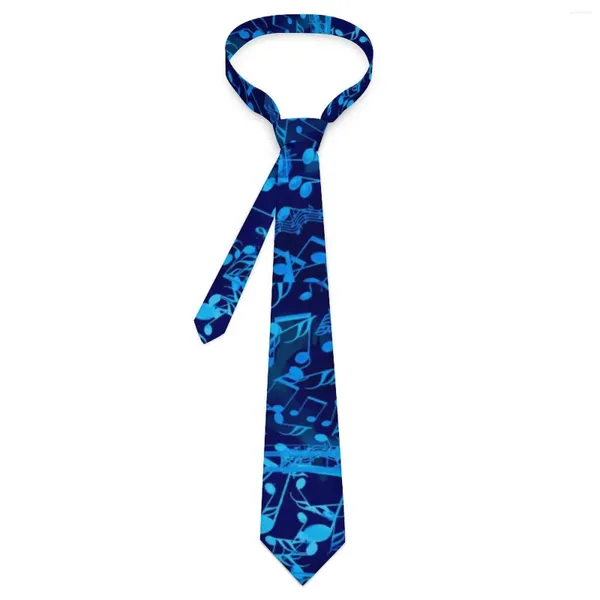 Nœuds papillons Notes de musique bleues cravate rétro imprimé cou imprimé collier élégant pour hommes accessoires de cravate de mariage