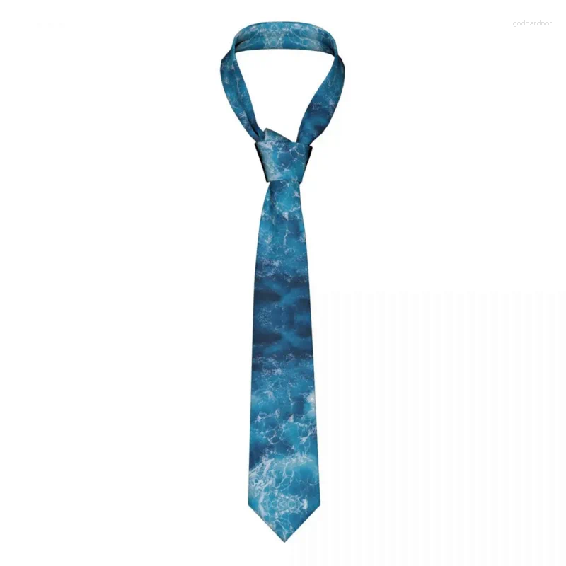 Bow Ties Blue Ocean Waves Neckties Men Women Polyester 8 Cm Sea Water Fishing Neck Mens Fashion Wide Accessories Gravatas Business