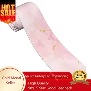 Strikjes Blozen Roze Marmeren Stropdas Heren Dames Polyester 8 Cm Oudroze Gouden Stropdas Zijde Brede Accessoires voor dagelijks gebruik