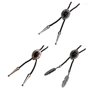 Noeuds papillon Bolo Cravate pour hommes Western Cowboy Cravate avec boucle noire Gentleman Accessoires de costumes de Noël