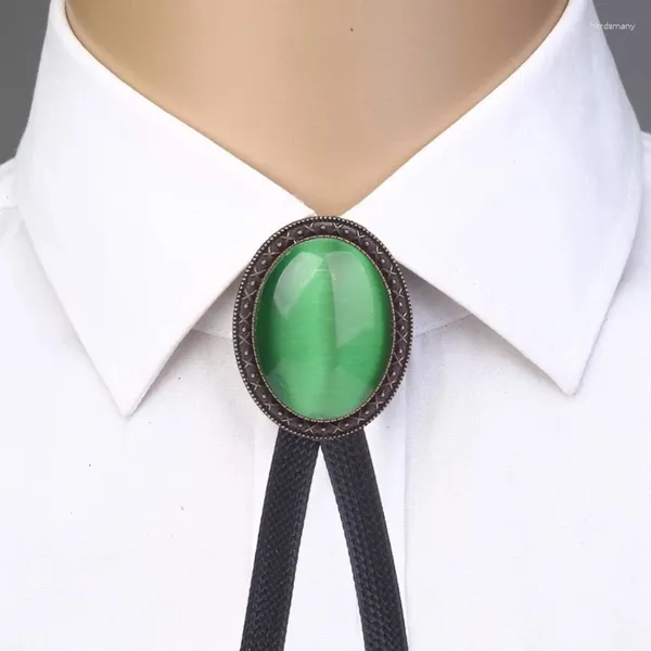 Bow Ties Bolo Tie for Men Western Cowboy Corbal con piedras preciosas Clear Huckle Decor Drop