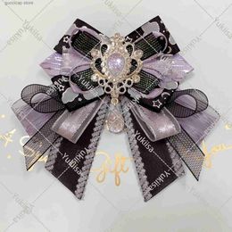 Noeuds papillon noeud broche Original luxe strass noeud Lolita Cosplay femmes mode robe col bijoux faits à la main Y240329