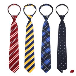 Bow Ties Bow Ties Tie pour enfants pour gar￧ons pr￩-attach￩ ￠ zipper ajust￩ Jeunes enfants Coldage Mariage Graduation School Uniforme Ammbw Drop D Otatf