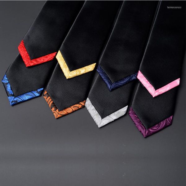 Cravates d'arc Marque Mode Casual Cravate Pour Hommes De Haute Qualité Style Coréen 6CM Skinny Cravate Mâle Fête Travail Cravate Boîte-Cadeau Noir
