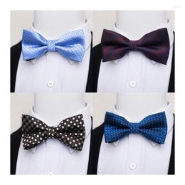 Bow Ties Brand Fashion Tie Dot Dark Gray Man Wedding Accessories passen formele feestliefhebbers Butterfly Bowtie