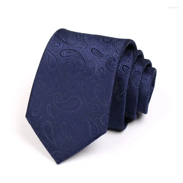 Pajaritas marca para hombres azul marino Paisley Jacquard tejido 2,75 pulgadas Gravata profesión trabajo Corbatas Casual corbata para hombre caja de regalo