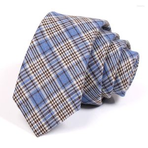 Bow Ties Brand Heren Blue 6cm Tie Classic Plaid For Men Business Suit Work Neck Hoogwaardige Fashion Formal Necuitie