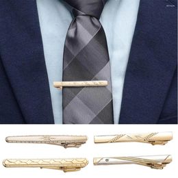 Bow Ties Brand Men's Tie Clip Classic Simple Style Pin Clasp Gold Color Male Business Wedding Necktie Metal Men Jewelry