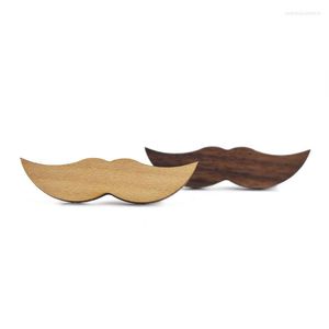 Bow Ties Brand Wooden snor Tie Clip High Grade Persoonlijkheidspatroon Gedrukte houtlegering