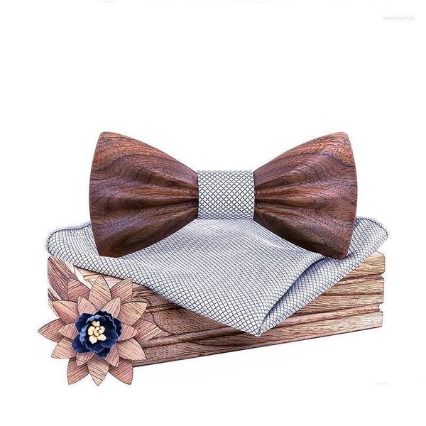 Noeuds Papillon Marié Cravate En Bois Ensemble Pour Hommes Costume Mouchoir Noeud Papillon Broches De Mariage Cravate Homme Noeud Papillon Corbatas Giftbow Dhngn