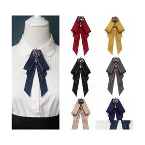 Boogbladen Britse mannen vrouwen zijden satijn lint stropdas cravat luxe bruidegom stropdas zakelijk bruiloft feest legering crystal rhinestone bowtie ot4az