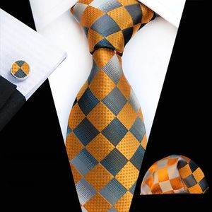 Strikjes Zakelijke stropdassen voor mannen Zijden stropdasset Stippen Stropdasset Klassieke geruite manchetknopen Zakdoek voor formele bruiloft Hoge kwaliteit Gravata 231102
